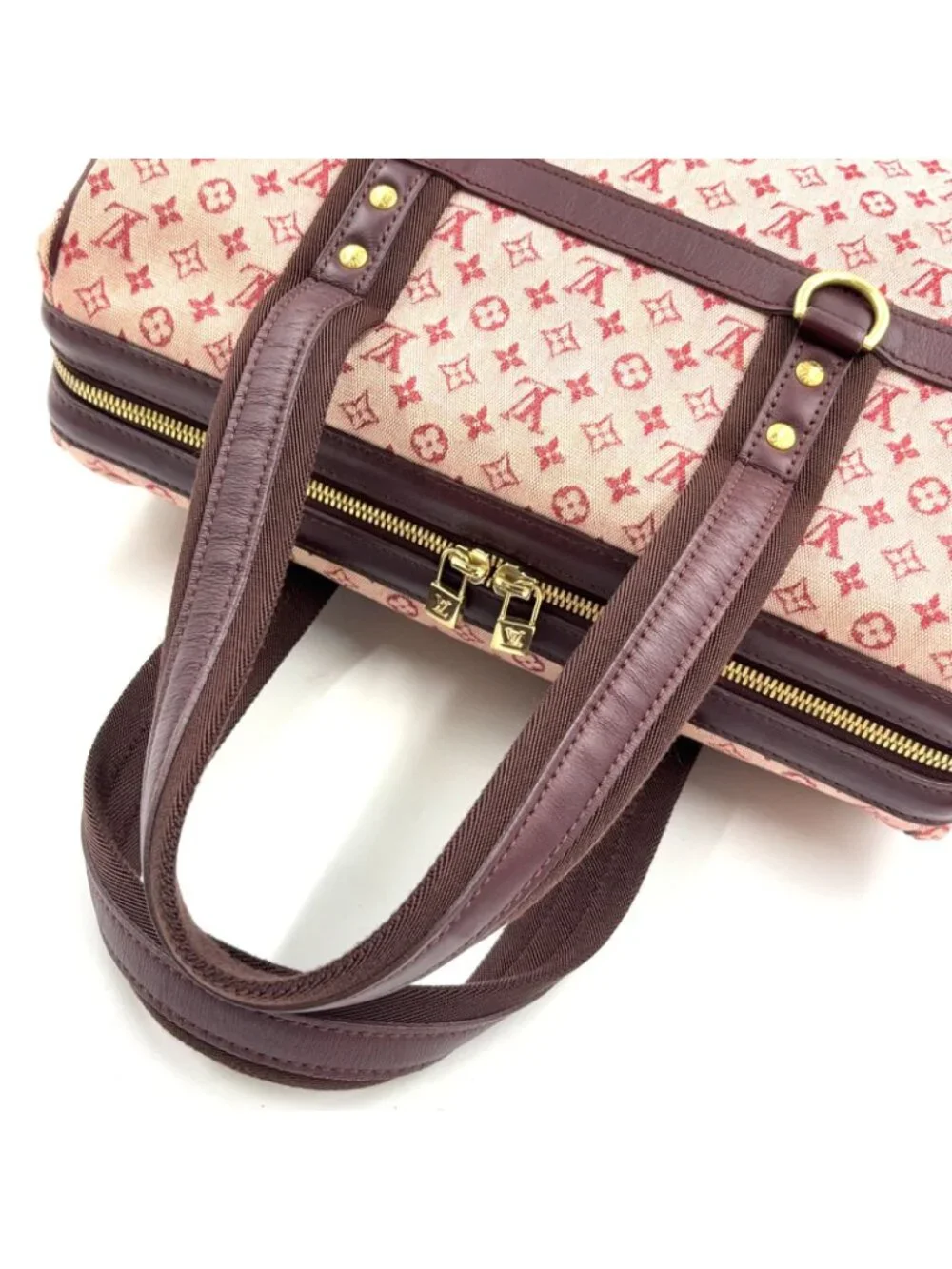 Louis Vuitton Josephine GM Monogram Mini Cerise Leather Canvas Bordeaux Handbag